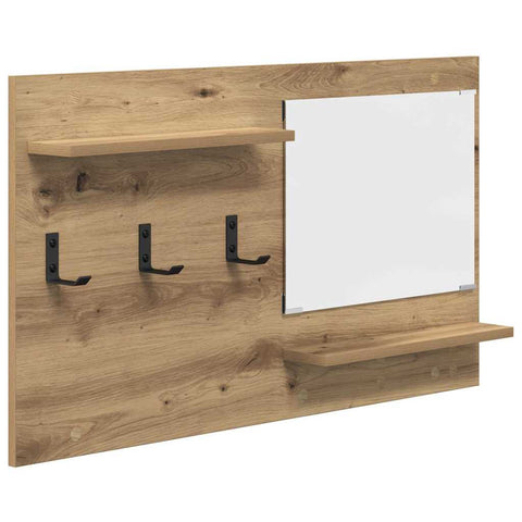 vidaXL Wall-Mounted Coat Rack with Shelf Wall-mounted with Storage with Mirror Artisan oak Engineered wood