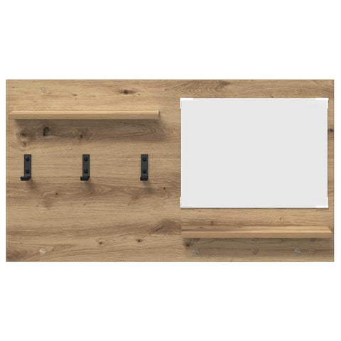 vidaXL Wall-Mounted Coat Rack with Shelf Wall-mounted with Storage with Mirror Artisan oak Engineered wood