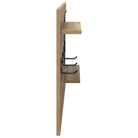 vidaXL Wall-Mounted Coat Rack with Shelf Wall-mounted with Storage with Mirror Artisan oak Engineered wood