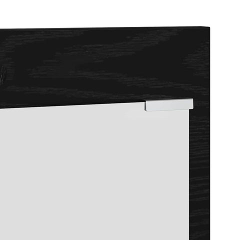 vidaXL Wall-Mounted Coat Rack with Shelf Wall-mounted with Storage with Mirror Black oak Engineered wood