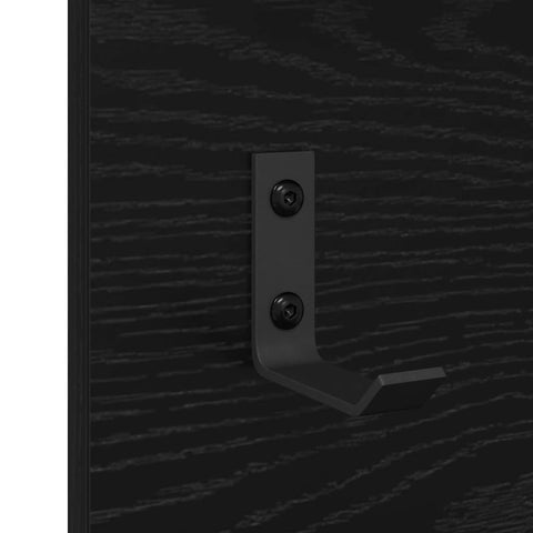 vidaXL Wall-Mounted Coat Rack with Shelf Wall-mounted with Storage with Mirror Black oak Engineered wood