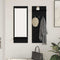 vidaXL Wall-Mounted Coat Rack with Shelf Wall-mounted with Storage with Mirror Black oak Engineered wood