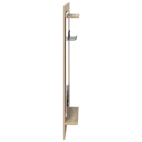 vidaXL Wall-Mounted Coat Rack with Shelf Wall-mounted with Storage with Mirror Sonoma oak Engineered wood