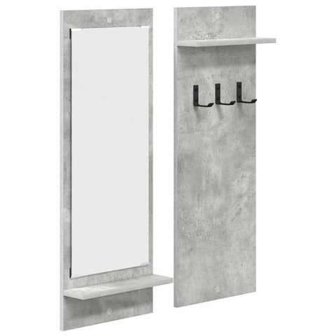 vidaXL Wall-Mounted Coat Rack with Shelf Concrete grey Engineered wood