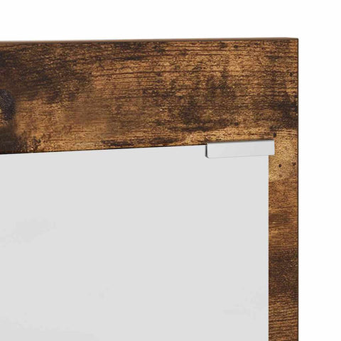 vidaXL Wall-Mounted Coat Rack with Shelf Wall-mounted with Storage with Mirror Smoked oak Engineered wood