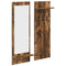 vidaXL Wall-Mounted Coat Rack with Shelf Wall-mounted with Storage with Mirror Smoked oak Engineered wood