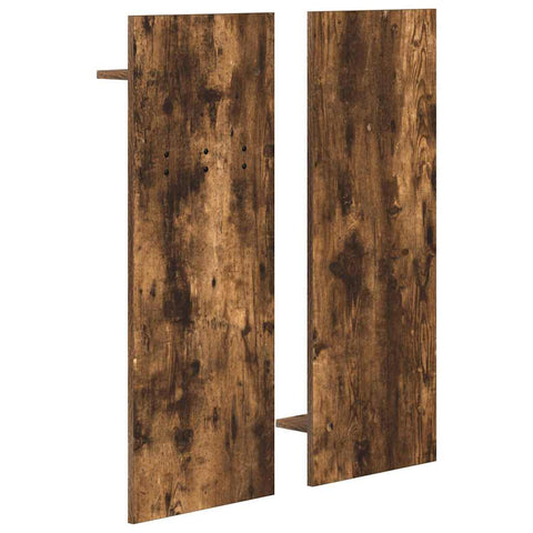 vidaXL Wall-Mounted Coat Rack with Shelf Wall-mounted with Storage with Mirror Smoked oak Engineered wood