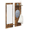 vidaXL Wall-Mounted Coat Rack with Shelf Wall-mounted with Storage with Mirror Smoked oak Engineered wood