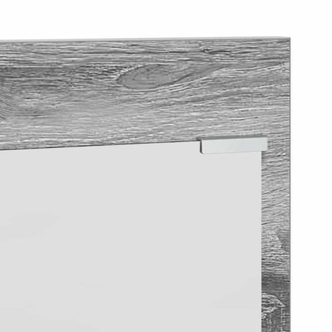 vidaXL Wall-Mounted Coat Rack with Shelf Wall-mounted with Storage with Mirror Grey sonoma Engineered wood