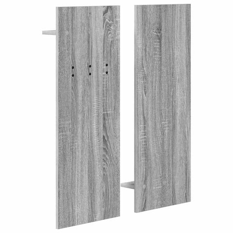 vidaXL Wall-Mounted Coat Rack with Shelf Wall-mounted with Storage with Mirror Grey sonoma Engineered wood