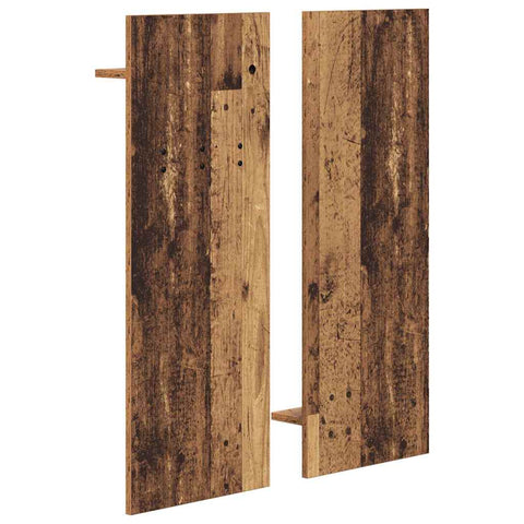 vidaXL Wall-Mounted Coat Rack with Shelf Wall-mounted with Storage with Mirror Old wood Engineered wood