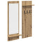 vidaXL Wall-Mounted Coat Rack with Shelf Wall-mounted with Storage with Mirror Artisan oak Engineered wood