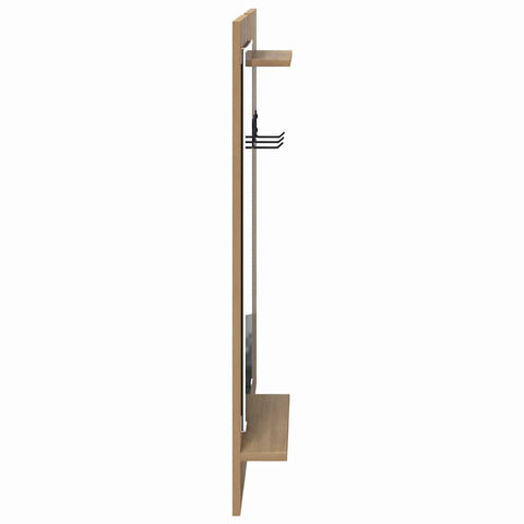 vidaXL Wall-Mounted Coat Rack with Shelf Wall-mounted with Storage with Mirror Artisan oak Engineered wood