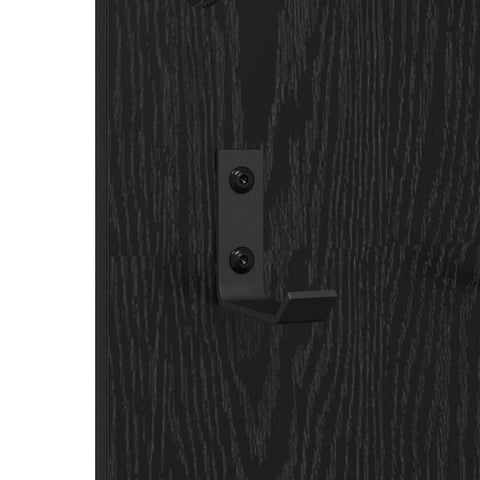 vidaXL Wall-Mounted Coat Rack Wall-mounted with Storage with Mirror Black oak Engineered wood