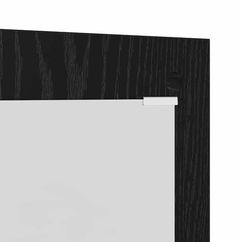 vidaXL Wall-Mounted Coat Rack Wall-mounted with Storage with Mirror Black oak Engineered wood