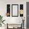 vidaXL Wall-Mounted Coat Rack Wall-mounted with Storage with Mirror Black oak Engineered wood