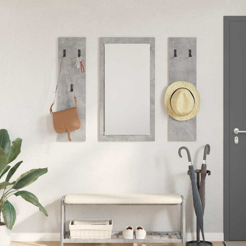 vidaXL Wall-Mounted Coat Rack Concrete grey Engineered wood