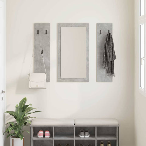 vidaXL Wall-Mounted Coat Rack Concrete grey Engineered wood
