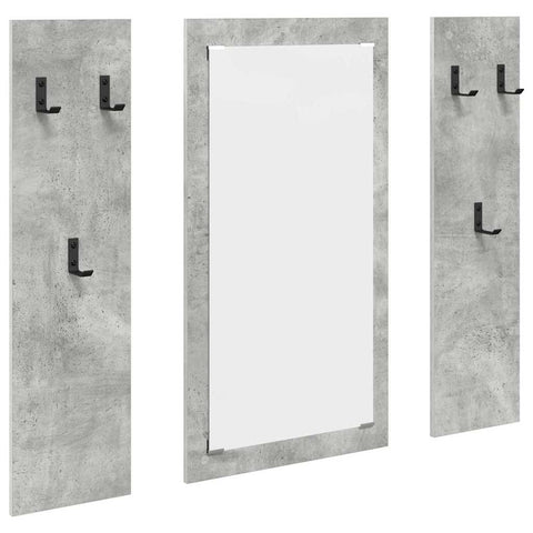 vidaXL Wall-Mounted Coat Rack Concrete grey Engineered wood
