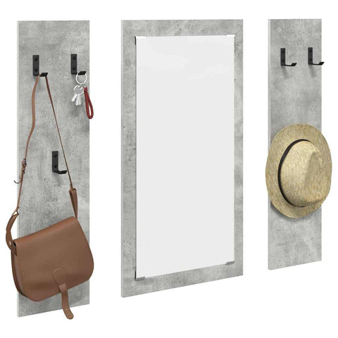 vidaXL Wall-Mounted Coat Rack Concrete grey Engineered wood