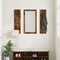 vidaXL Wall-Mounted Coat Rack Wall-mounted with Storage with Mirror Smoked oak Engineered wood