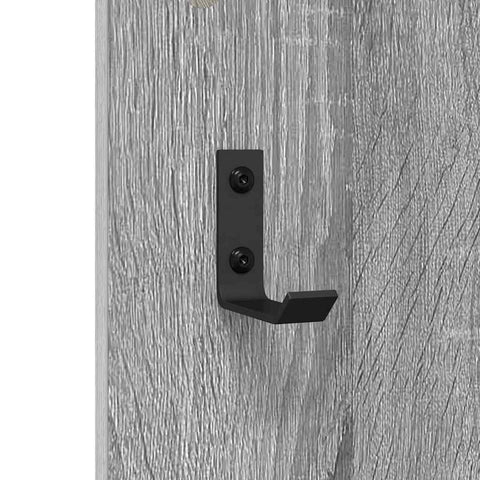 vidaXL Wall-Mounted Coat Rack Wall-mounted with Storage with Mirror Grey sonoma Engineered wood