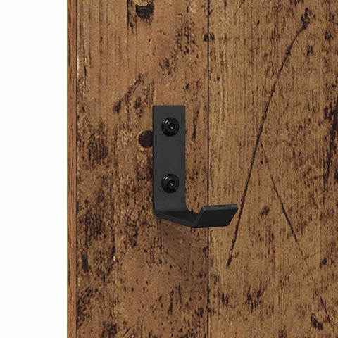 vidaXL Wall-Mounted Coat Rack Wall-mounted with Storage with Mirror Old wood Engineered wood
