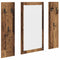vidaXL Wall-Mounted Coat Rack Wall-mounted with Storage with Mirror Old wood Engineered wood