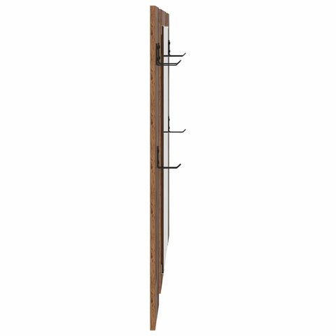 vidaXL Wall-Mounted Coat Rack Wall-mounted with Storage with Mirror Old wood Engineered wood