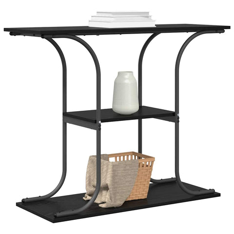 vidaXL Console Table Black oak 101 x 35 x 80.5 cm Engineered wood