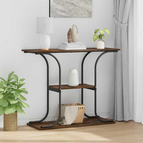 vidaXL Console Table Smoked oak 101 x 35 x 80.5 cm Engineered wood