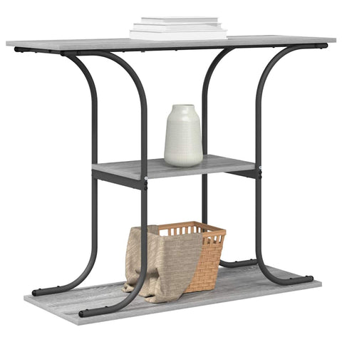 vidaXL Console Table Grey sonoma 101 x 35 x 80.5 cm Engineered wood