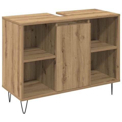 vidaXL 3 piece Bathroom Furniture Set Artisan Oak Engineered Wood
