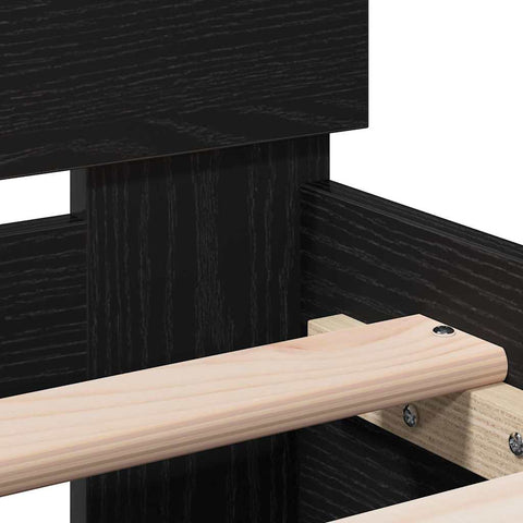 vidaXL Bed Frame with Headboard Black Oak 90 x 200 cm Engineered Wood