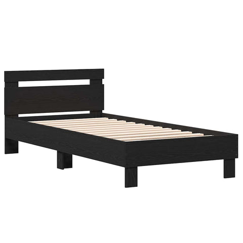 vidaXL Bed Frame with Headboard Black Oak 90 x 200 cm Engineered Wood
