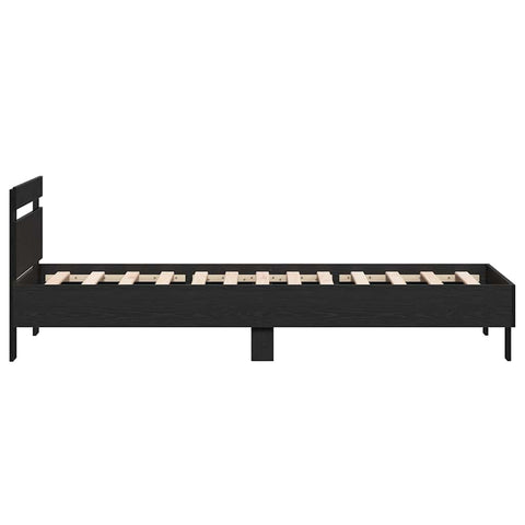 vidaXL Bed Frame with Headboard Black Oak 90 x 200 cm Engineered Wood