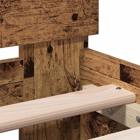 vidaXL Bed Frame with Headboard Old wood 90 x 190 cm Engineered Wood