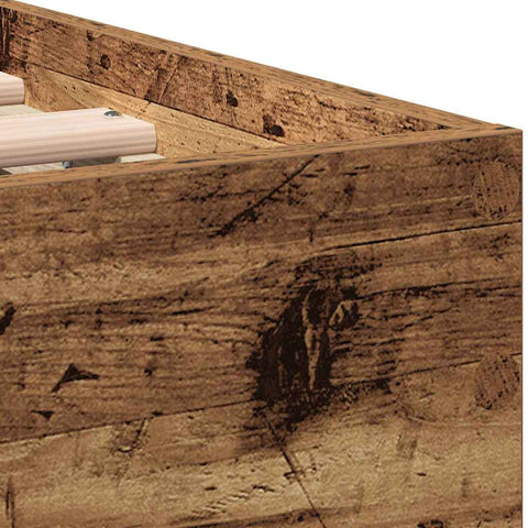 vidaXL Bed Frame with Headboard Old wood 90 x 190 cm Engineered Wood