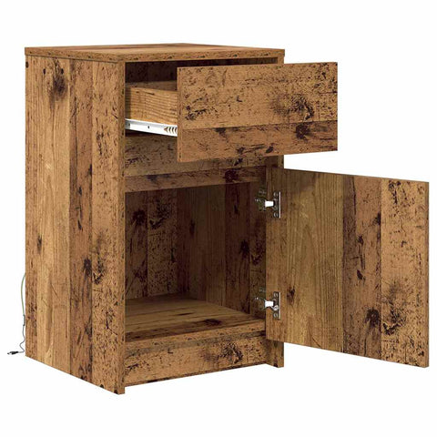 vidaXL Bedside Cabinet Old wood 38 x 34 x 61 cm Particle board