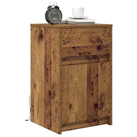vidaXL Bedside Cabinet Old wood 38 x 34 x 61 cm Particle board