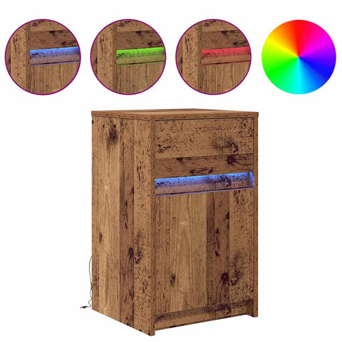 vidaXL Bedside Cabinet Old wood 38 x 34 x 61 cm Particle board