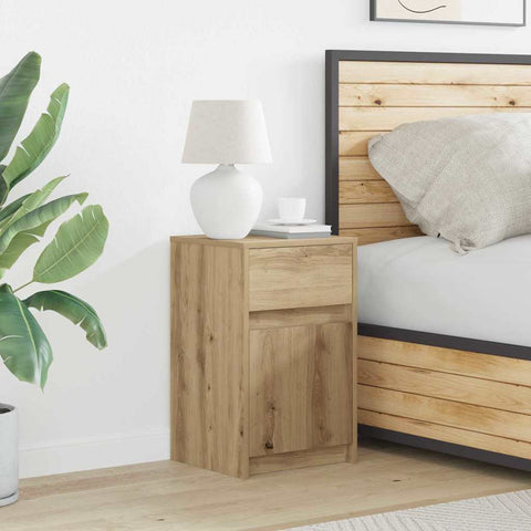 vidaXL Bedside Cabinet Artisan oak 38 x 34 x 61 cm Particle board