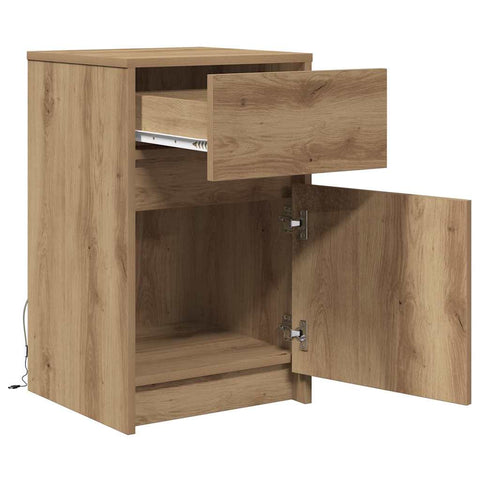 vidaXL Bedside Cabinet with Drawer 2 pcs Artisan oak 38 x 34 x 61 cm