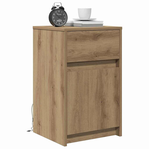 vidaXL Bedside Cabinet with Drawer 2 pcs Artisan oak 38 x 34 x 61 cm