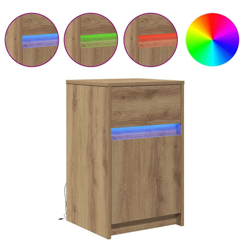 vidaXL Bedside Cabinet with Drawer 2 pcs Artisan oak 38 x 34 x 61 cm