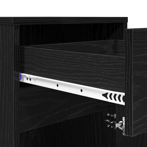 vidaXL Bedside Cabinet Black oak 38 x 34 x 61 cm Particle board
