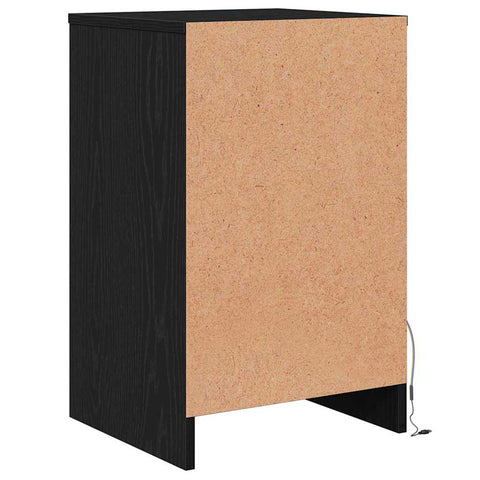 vidaXL Bedside Cabinet Black oak 38 x 34 x 61 cm Particle board
