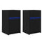 vidaXL Bedside Cabinet 2 pcs Black oak 38 x 34 x 61 cm Particle board