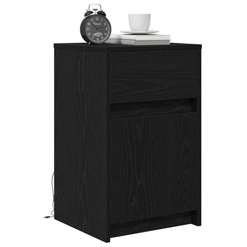 vidaXL Bedside Cabinet 2 pcs Black oak 38 x 34 x 61 cm Particle board