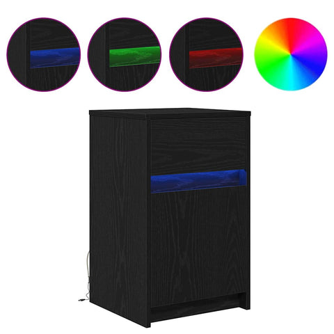 vidaXL Bedside Cabinet 2 pcs Black oak 38 x 34 x 61 cm Particle board